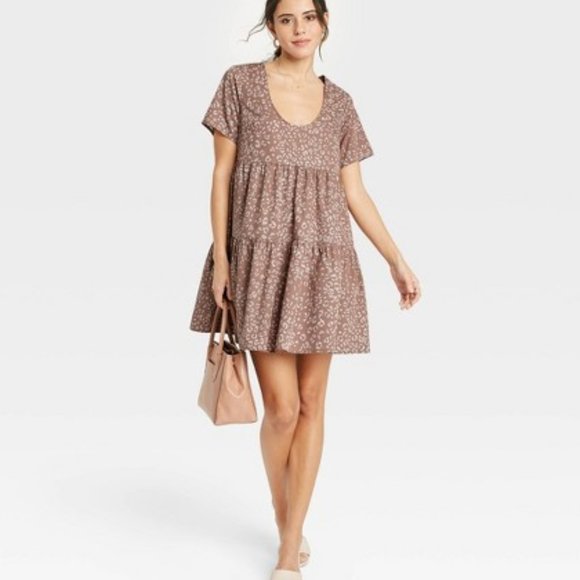 a new day Dresses & Skirts - A NEW DAY flutter short sleeve animal print dress